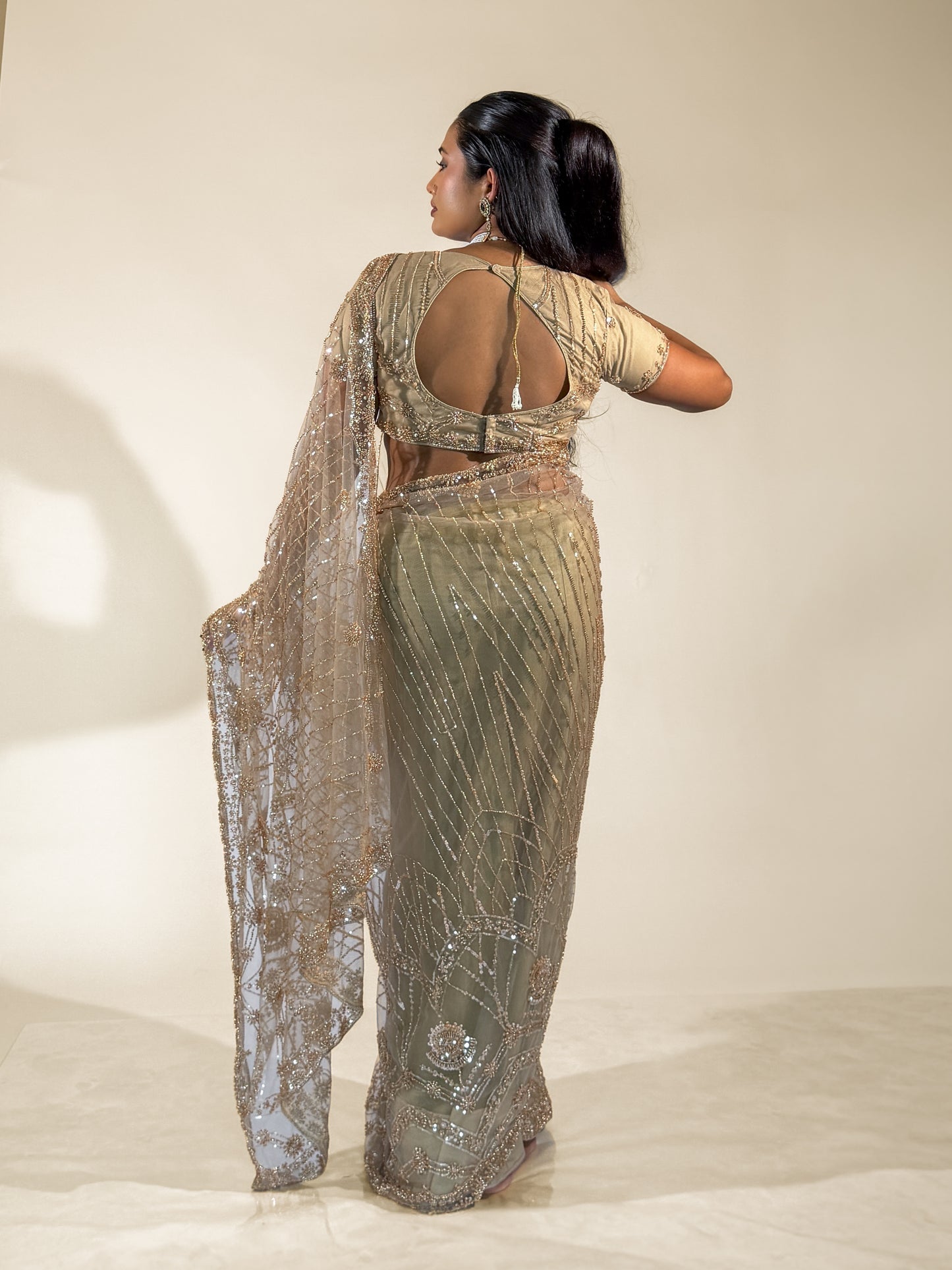 Gold Soft Net Saree