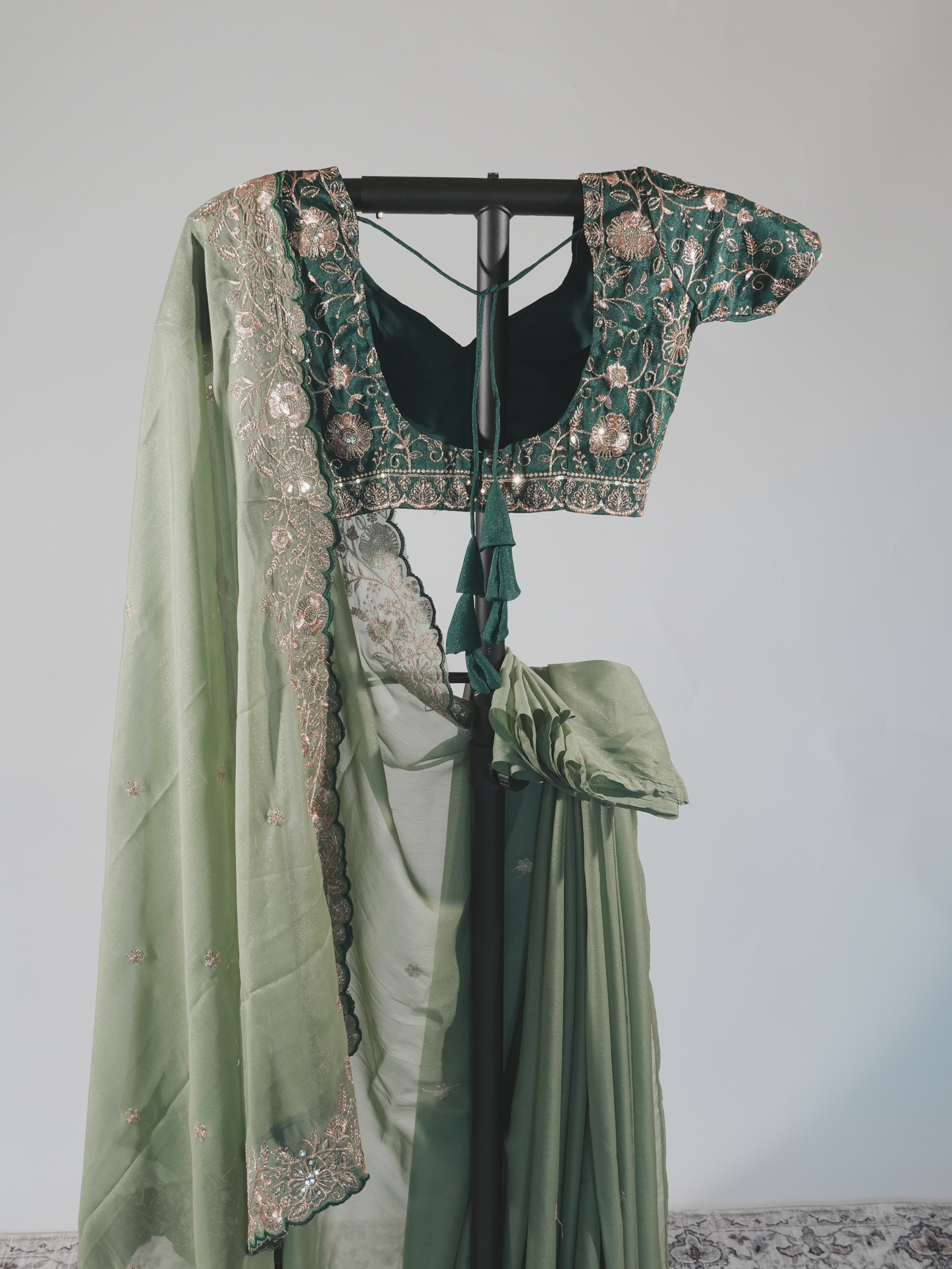 Prerna Sage Green Georgette Saree
