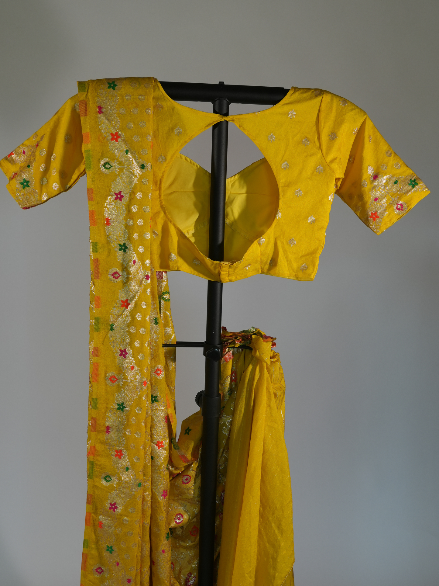 Kavya Marigold Khadi Georgette Silk Saree