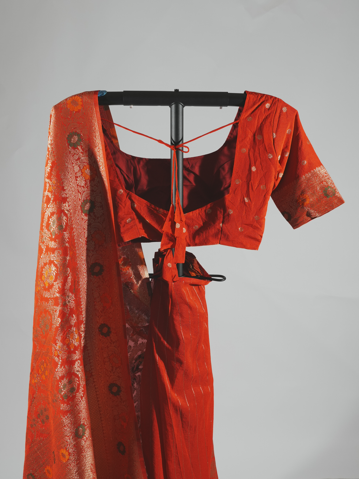 Samriddhi Scarlet Red Crepe Silk Saree