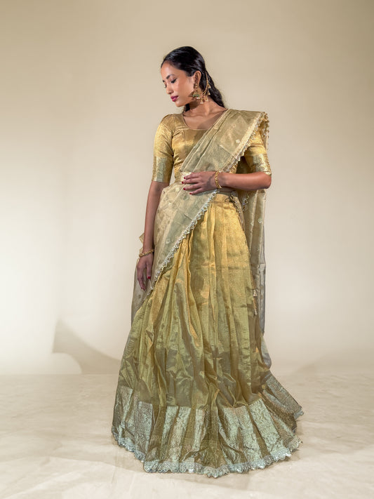 Golden Shimmer Vaidehi Lehenga