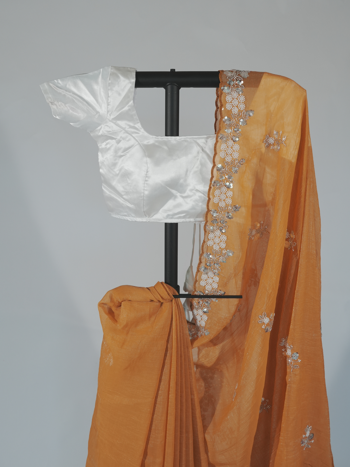 Aarohi Boutique Marigold Chiffon Saree