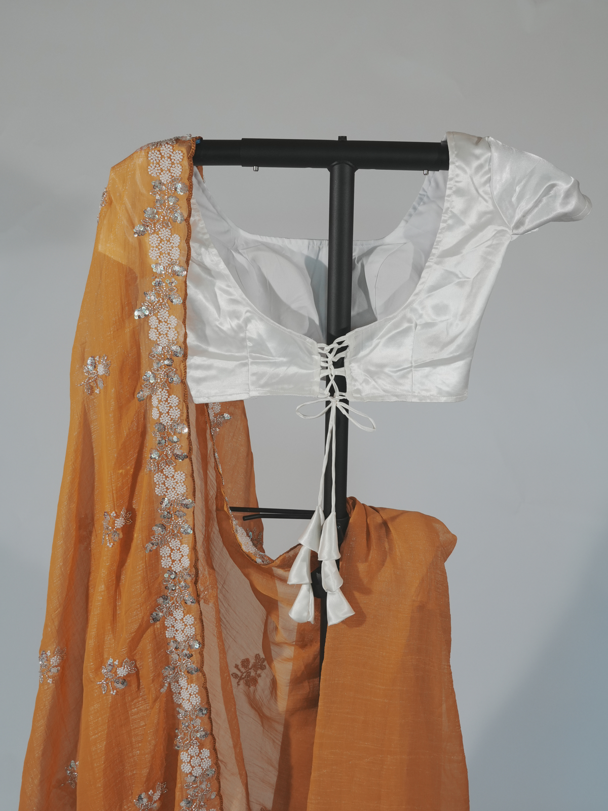 Aarohi Boutique Marigold Chiffon Saree