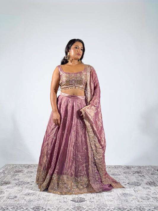 Dusty Rose Sitara Lehenga