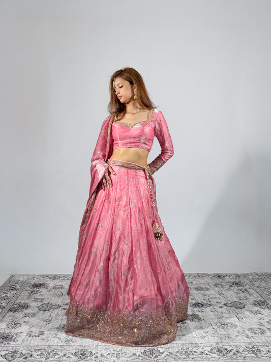 Rose Pink Sitara Lehenga