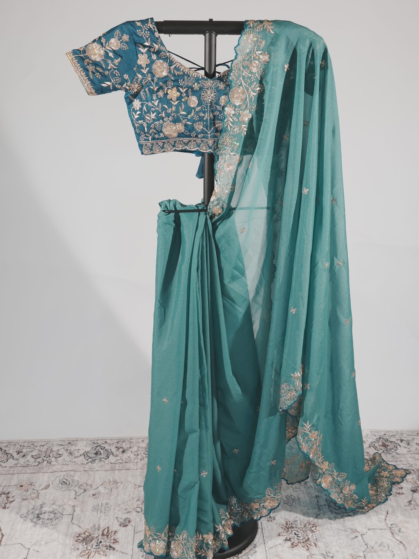 Prerna Sky Blue Georgette Saree