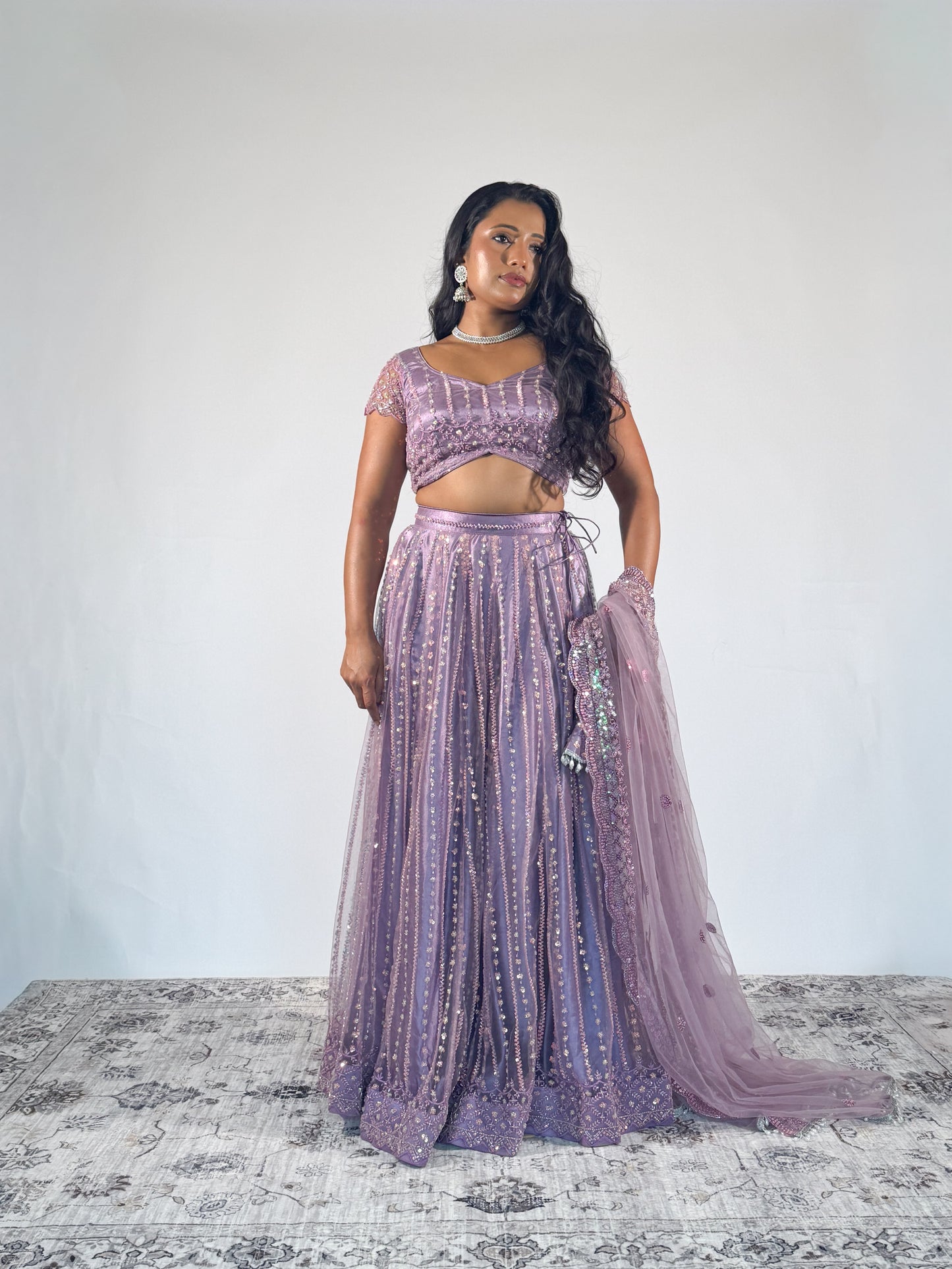 Lavender Apsara Lehenga