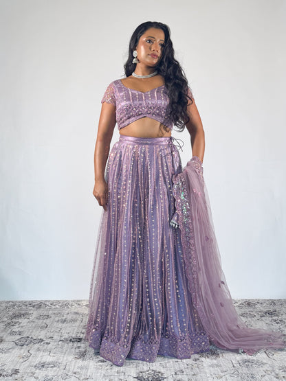 Lavender Apsara Lehenga