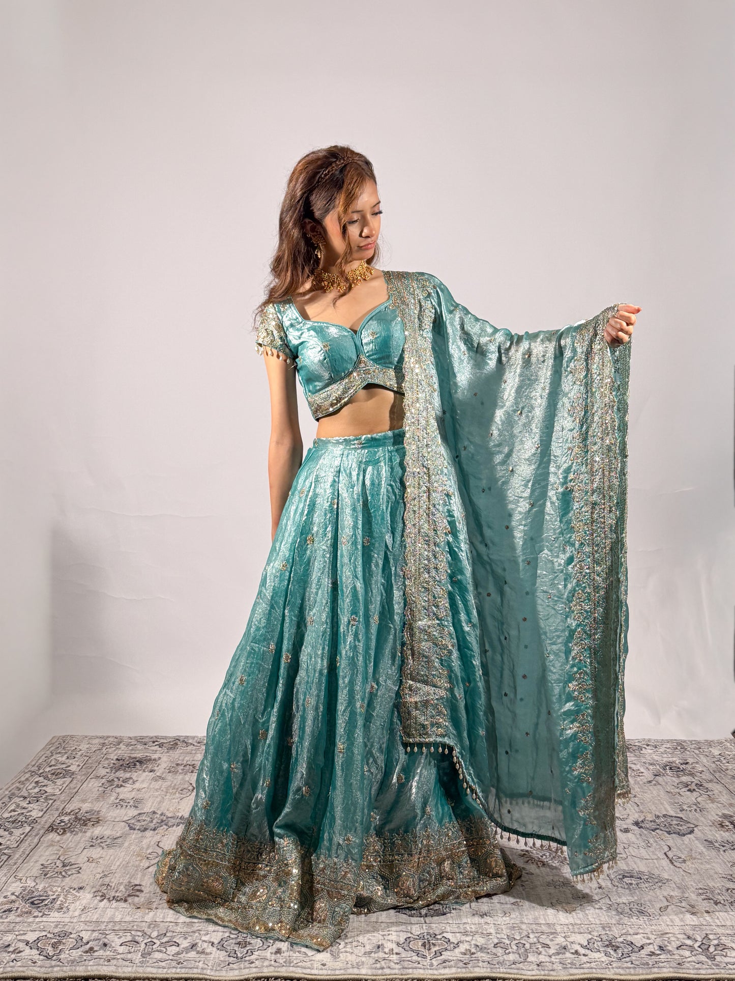Ocean Blue Sitara Lehenga