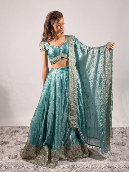 Ocean Blue Sitara Lehenga