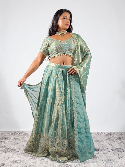 Sage Green Eira Lehenga