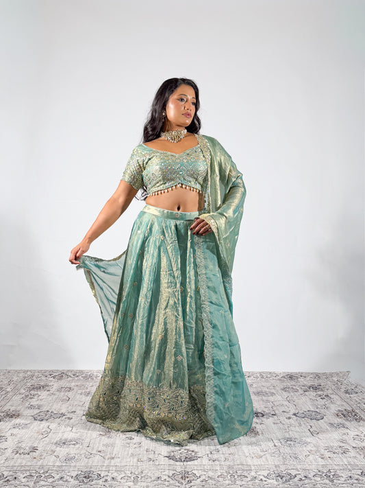 Sage Green Eira Lehenga
