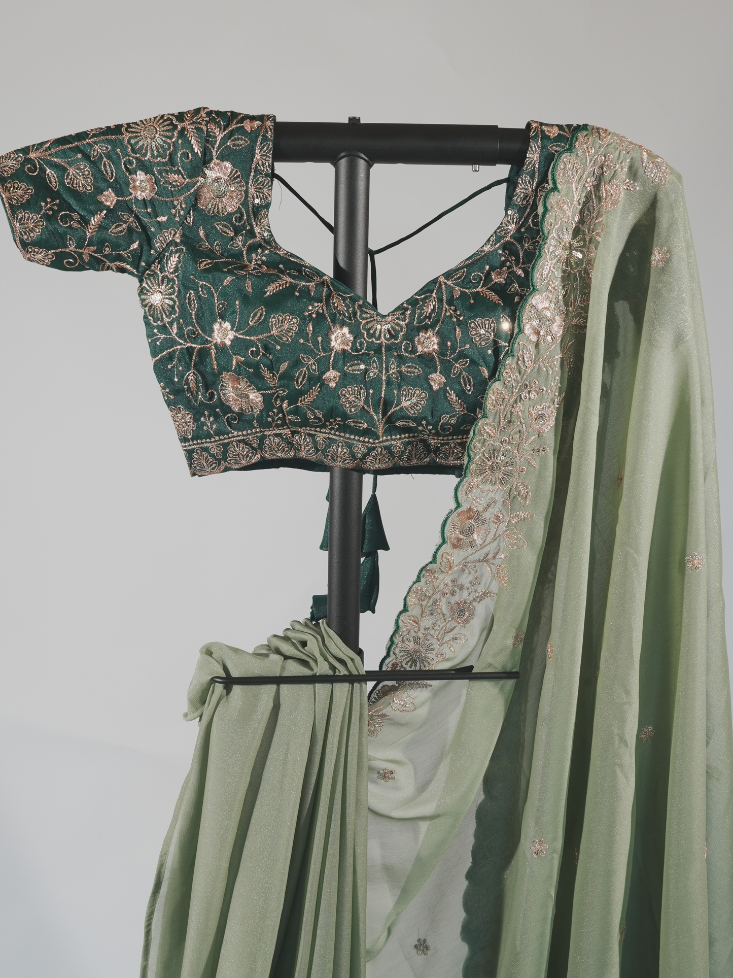 Prerna Sage Green Georgette Saree