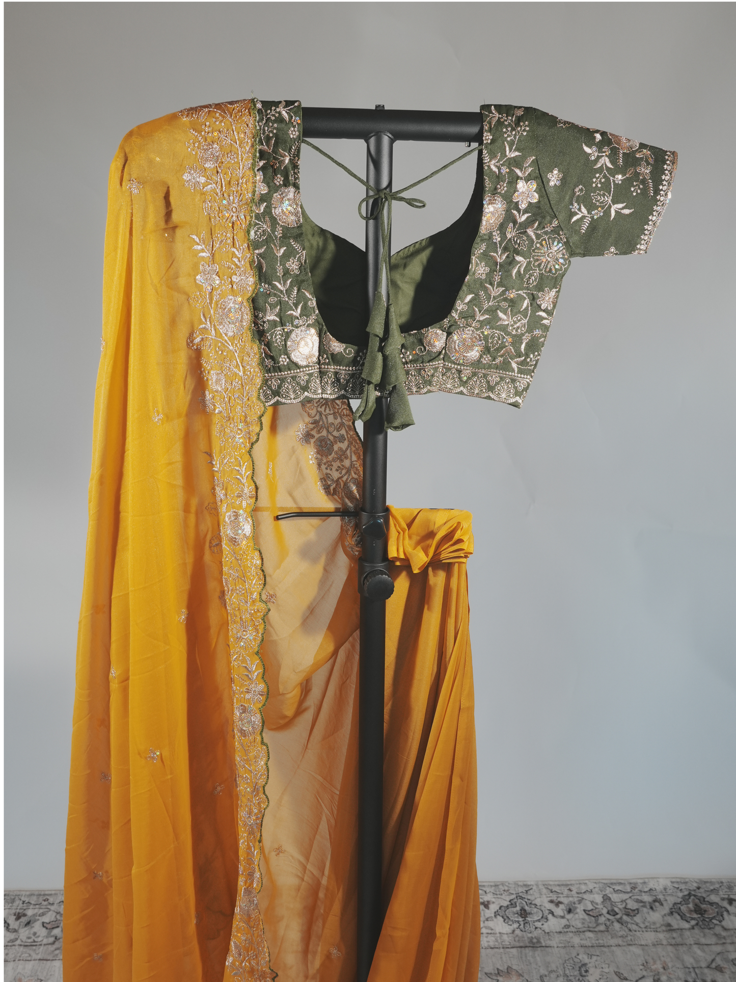 Prerna Mustard Yellow Georgette Saree