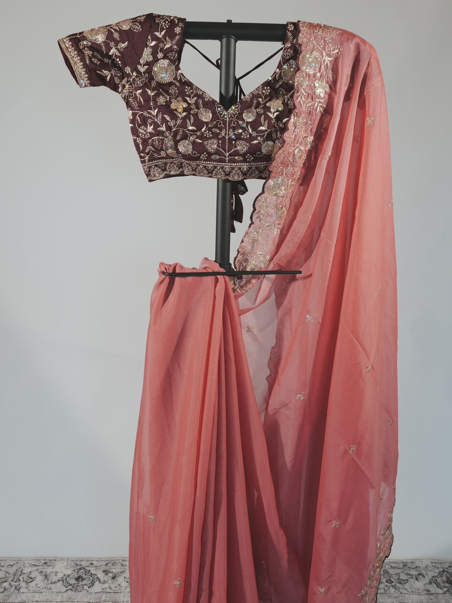 Prerna Rose Pink Georgette Saree