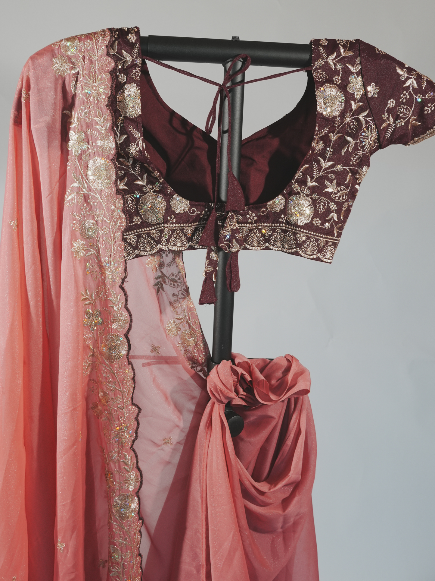 Prerna Rose Pink Georgette Saree
