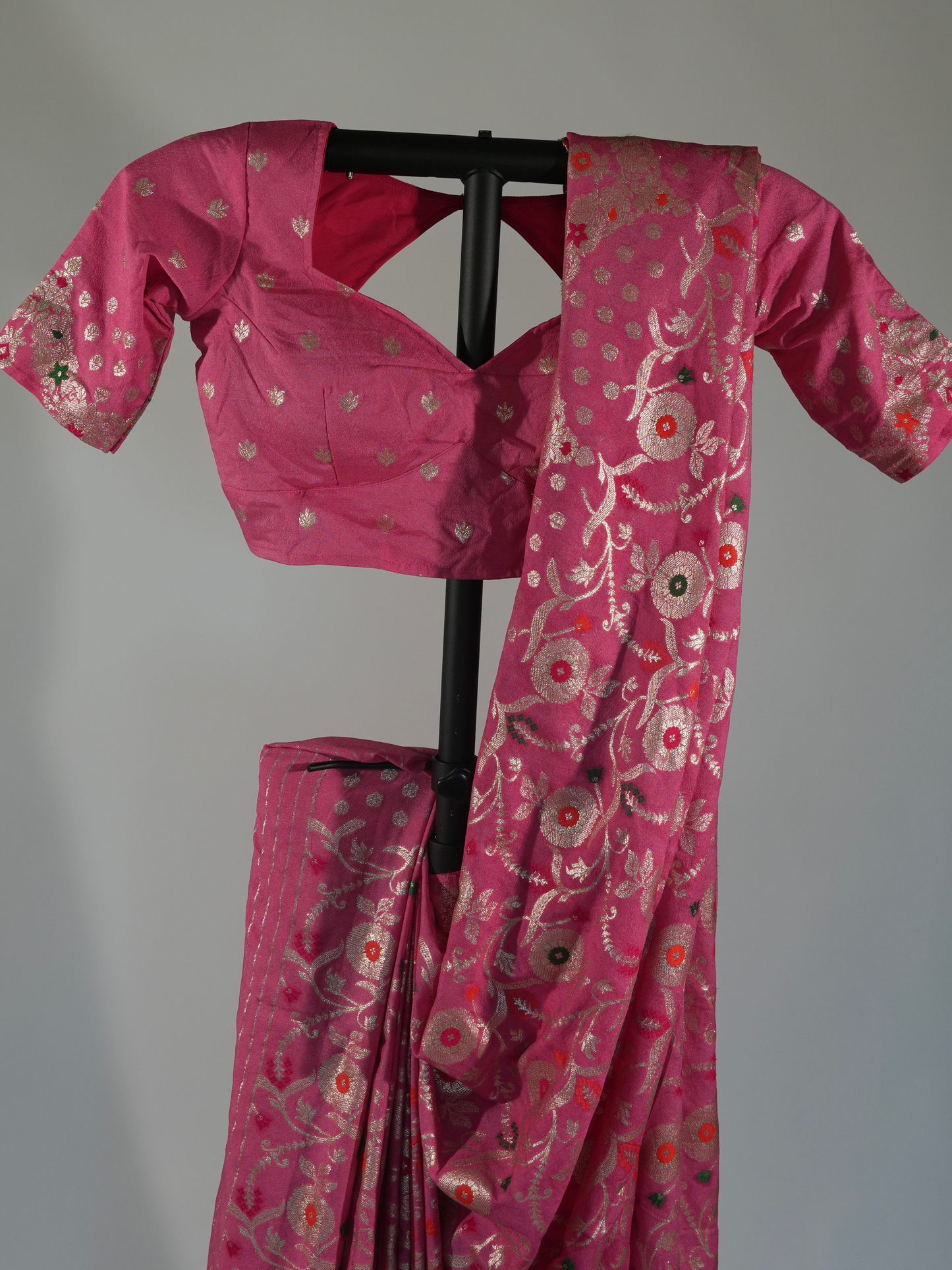 Kavya Fuchsia Khadi Georgette Silk Saree