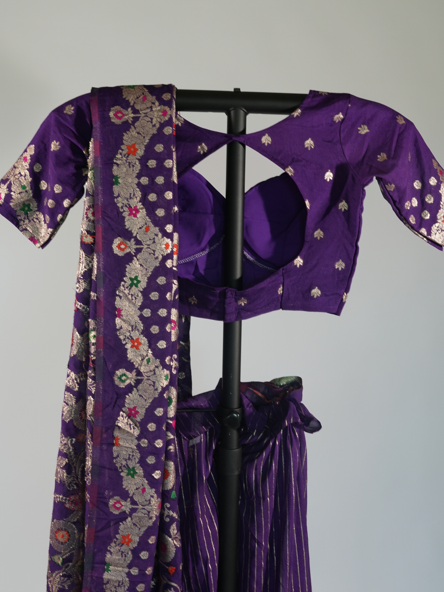 Kavya Royal Purple Khadi Georgette Silk Saree