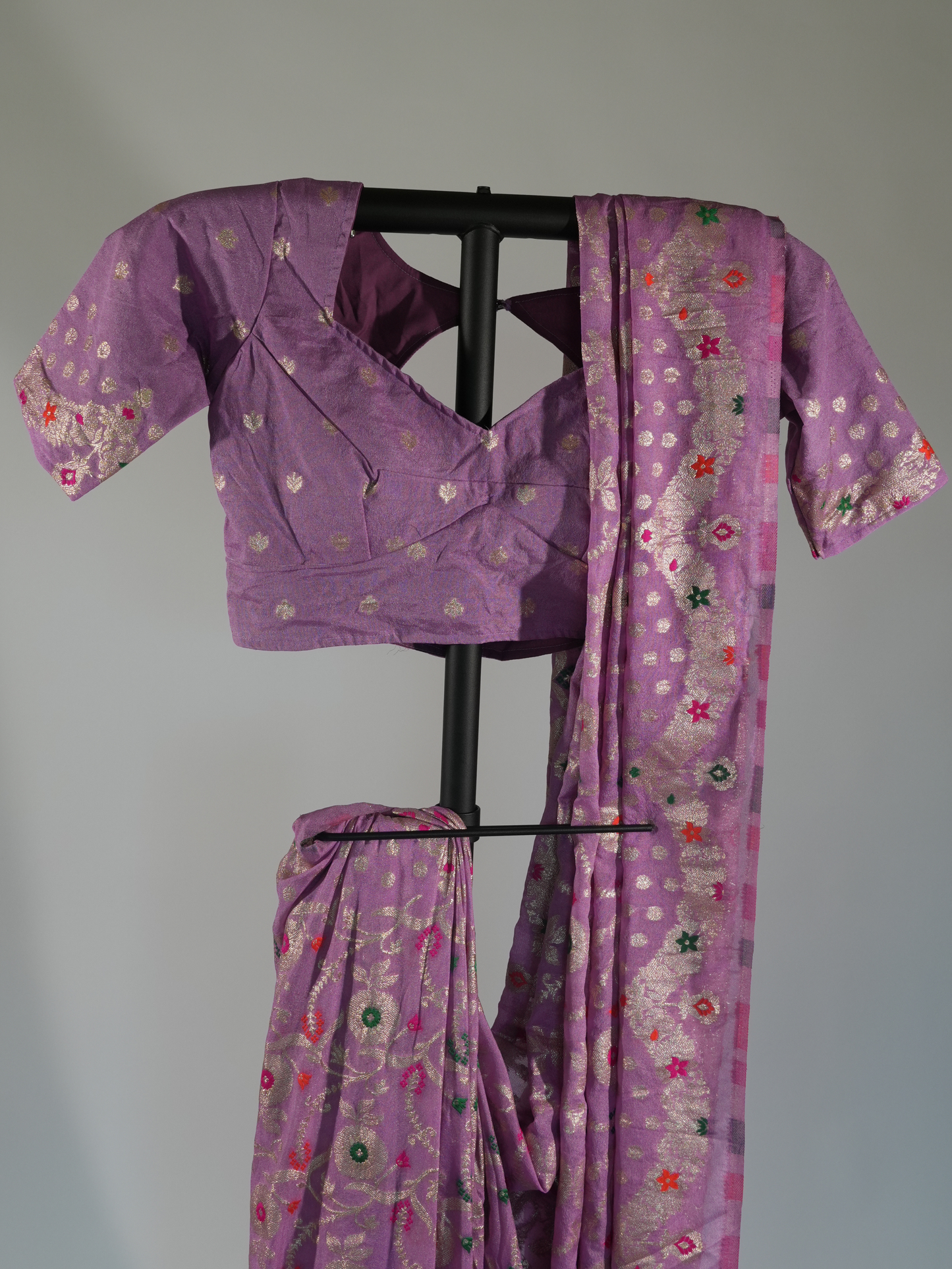 Kavya Lilac Khadi Georgette Silk Saree