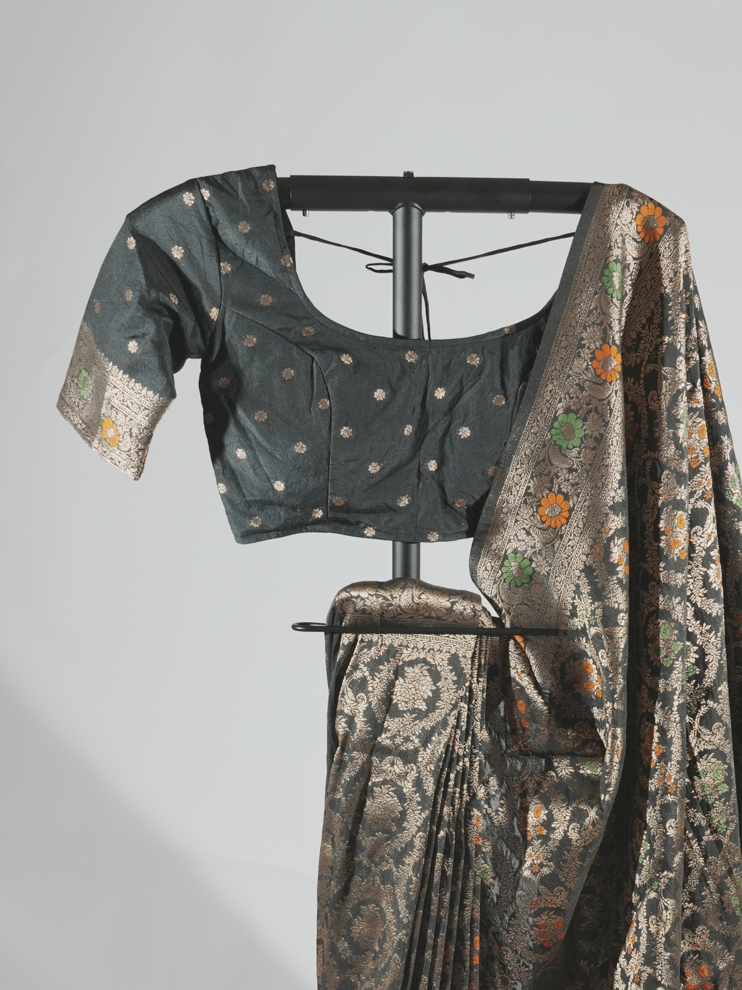 Samriddhi Charcoal Crepe Silk Saree
