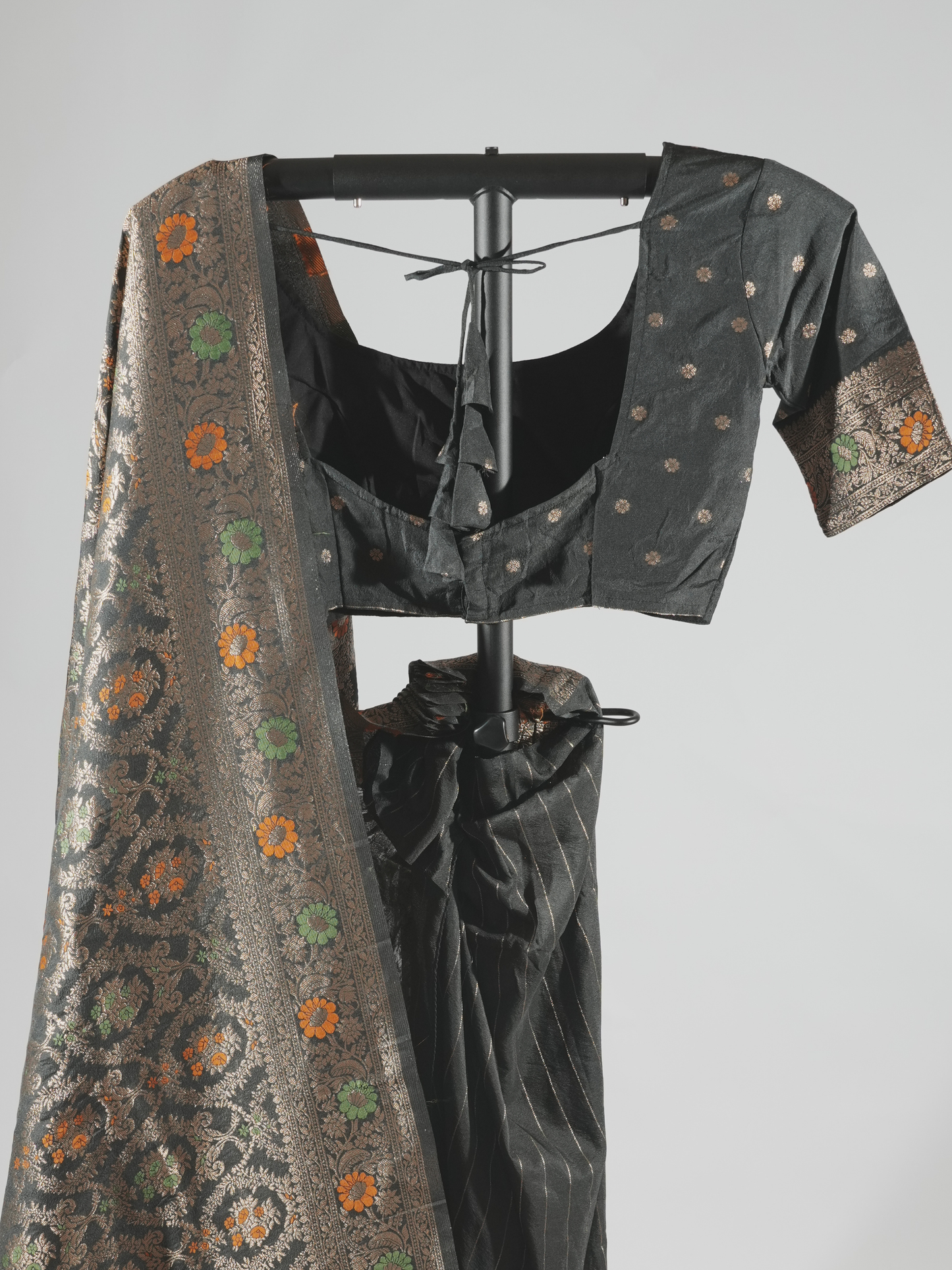 Samriddhi Charcoal Crepe Silk Saree