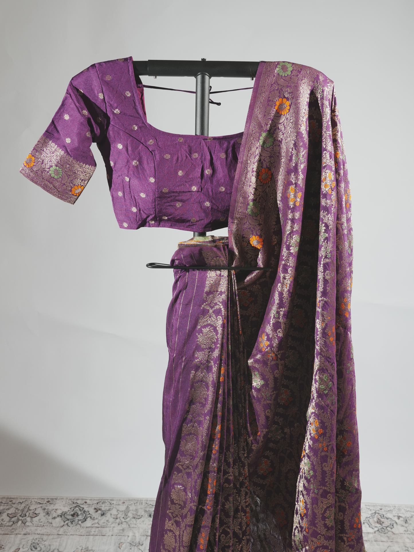 Samriddhi Royal Purple Crepe Silk Saree