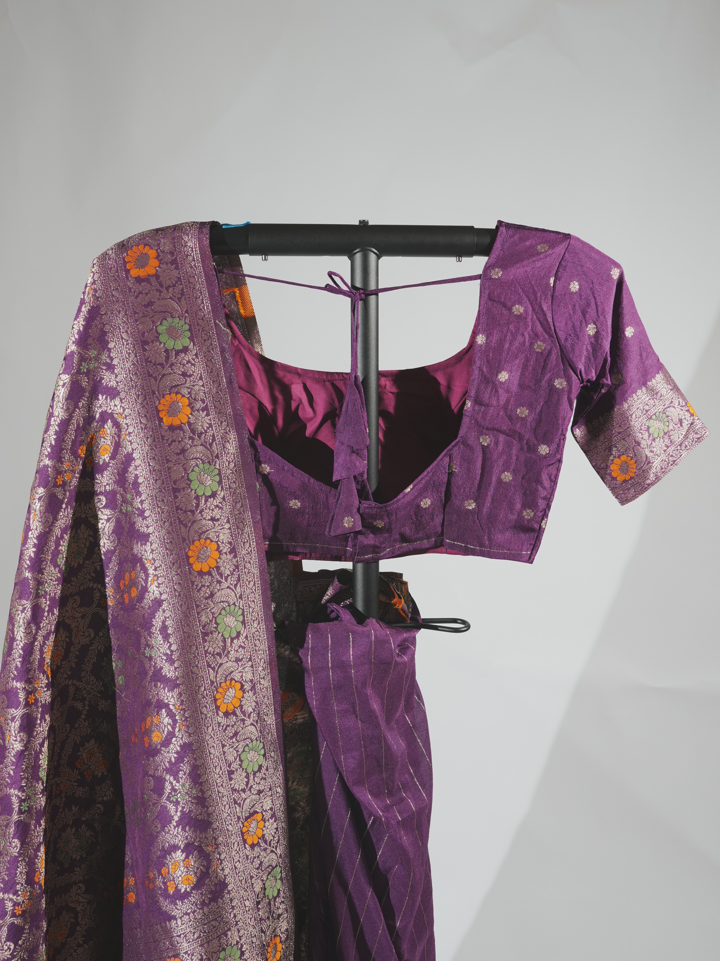 Samriddhi Royal Purple Crepe Silk Saree