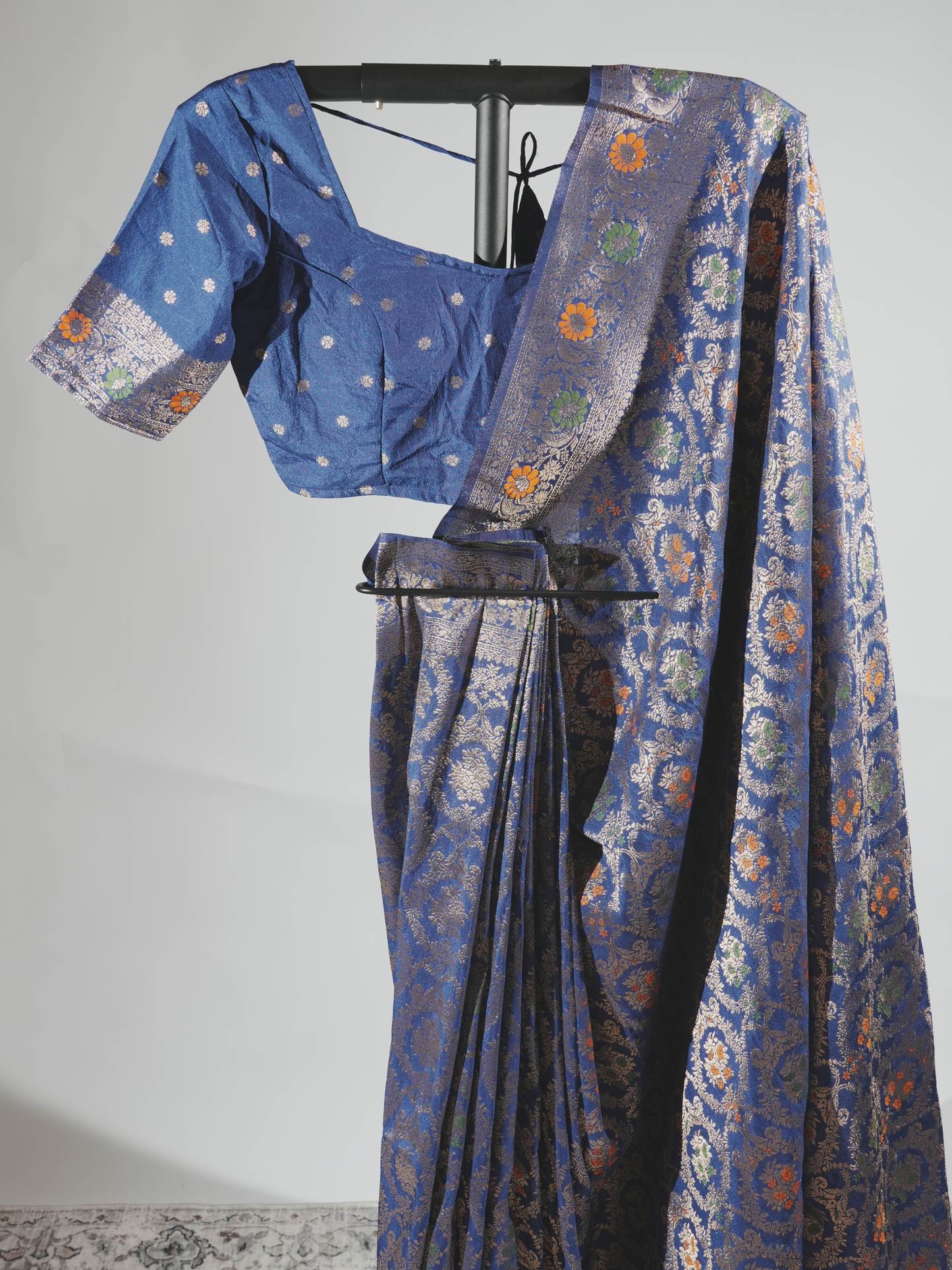 Samriddhi Royal Blue Crepe Silk Saree