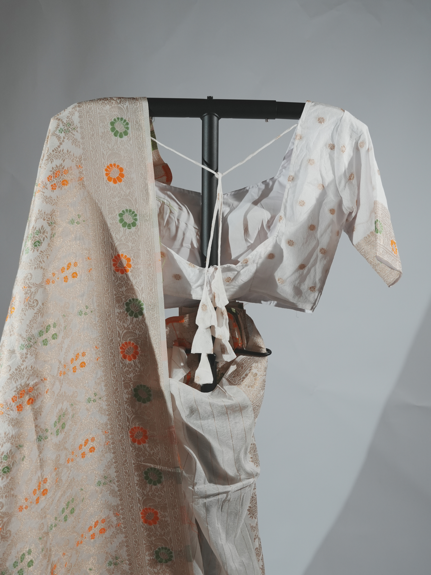 Samriddhi Ivory Crepe Silk Saree