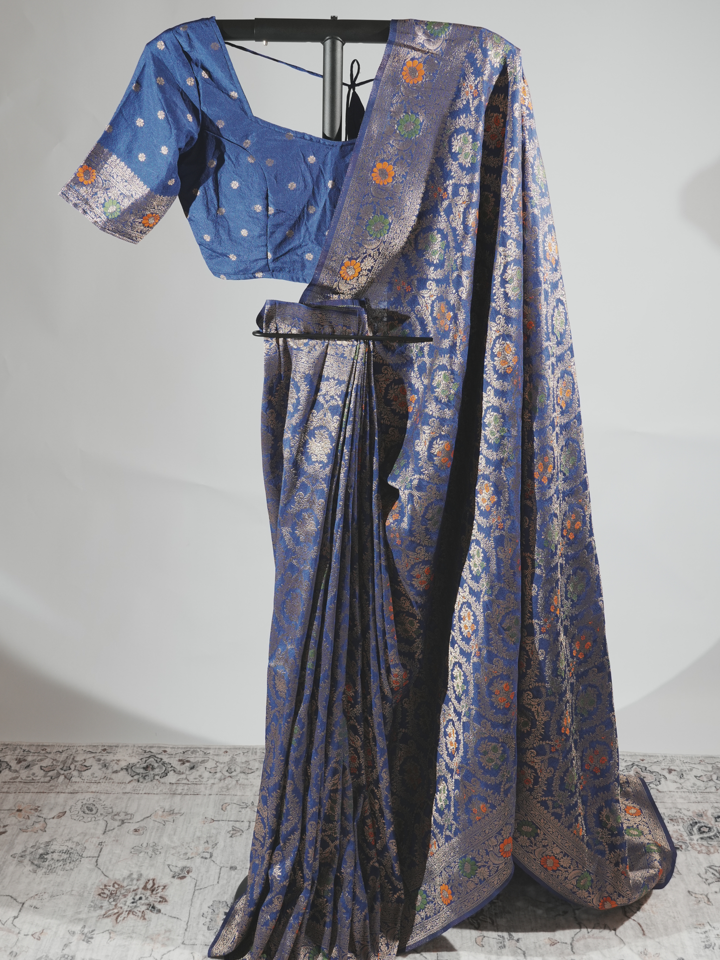 Samriddhi Royal Blue Crepe Silk Saree