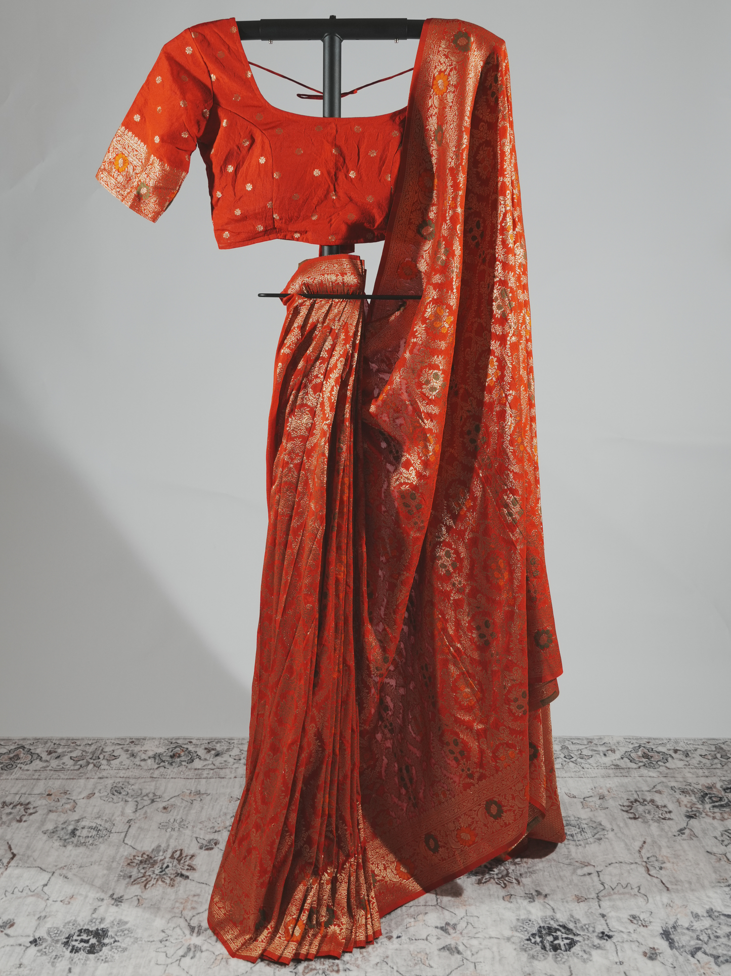 Samriddhi Scarlet Red Crepe Silk Saree