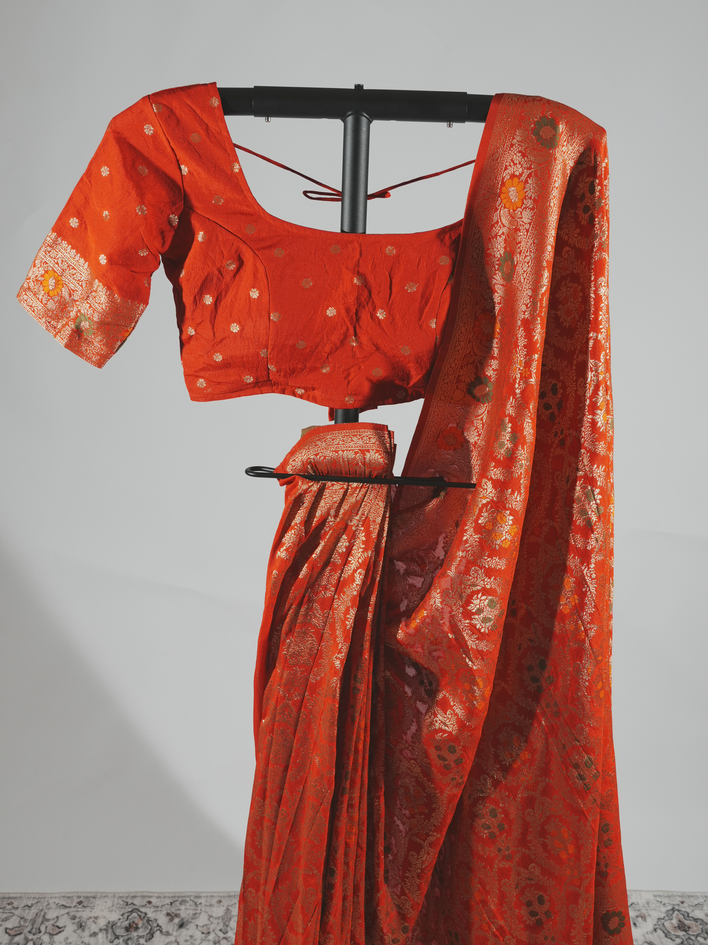 Samriddhi Scarlet Red Crepe Silk Saree