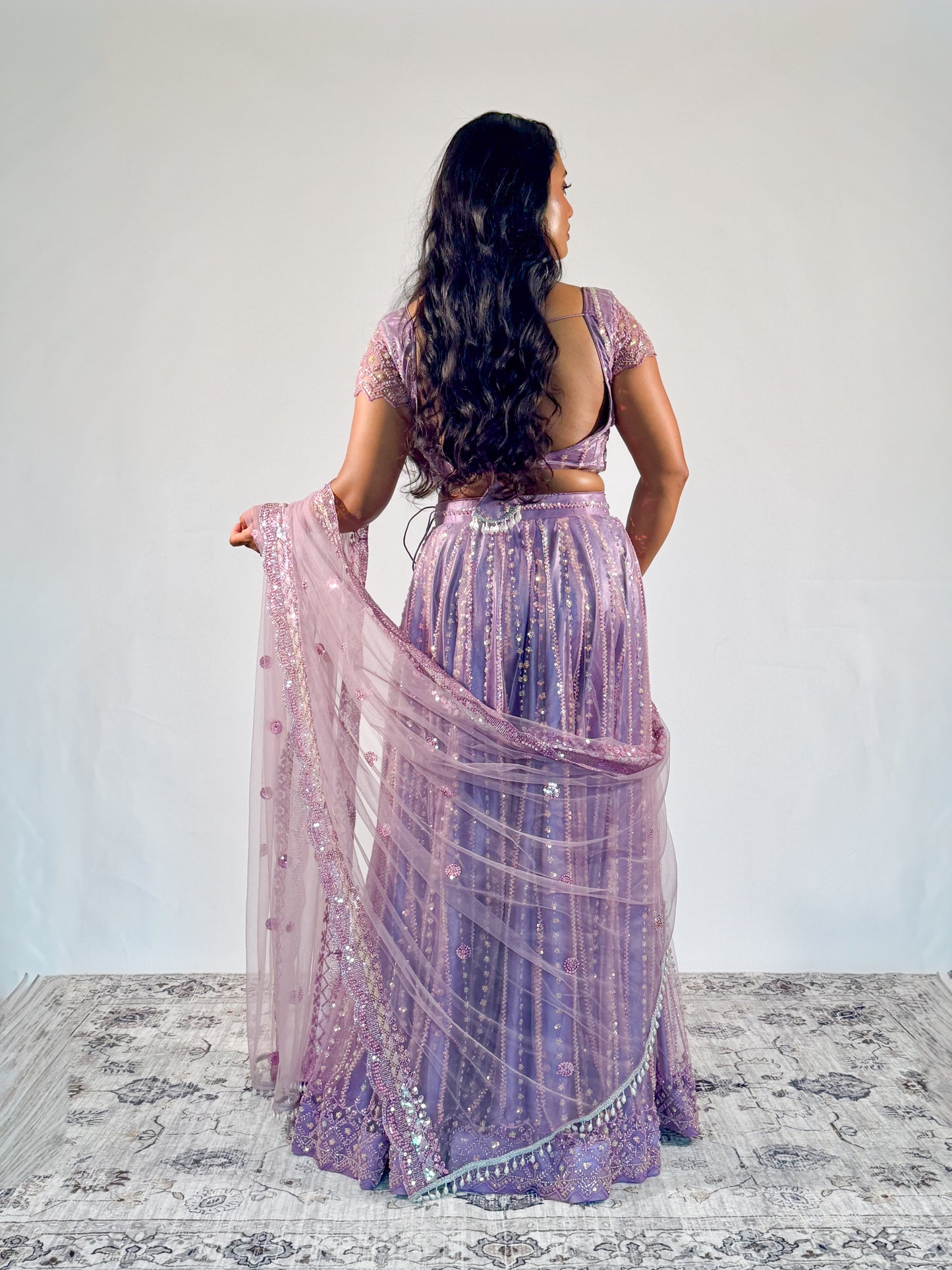 Lavender Apsara Lehenga