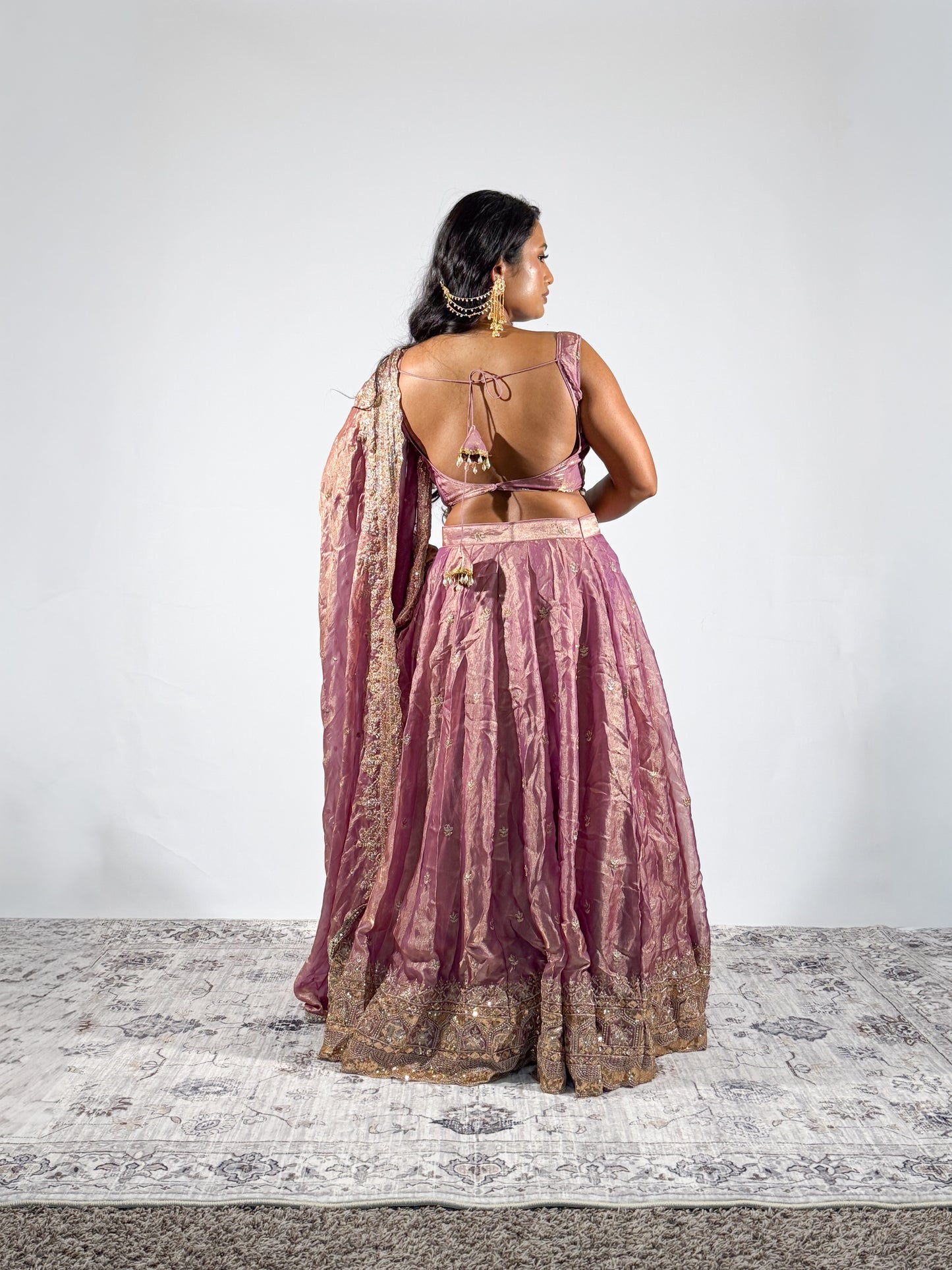 Dusty Rose Sitara Lehenga
