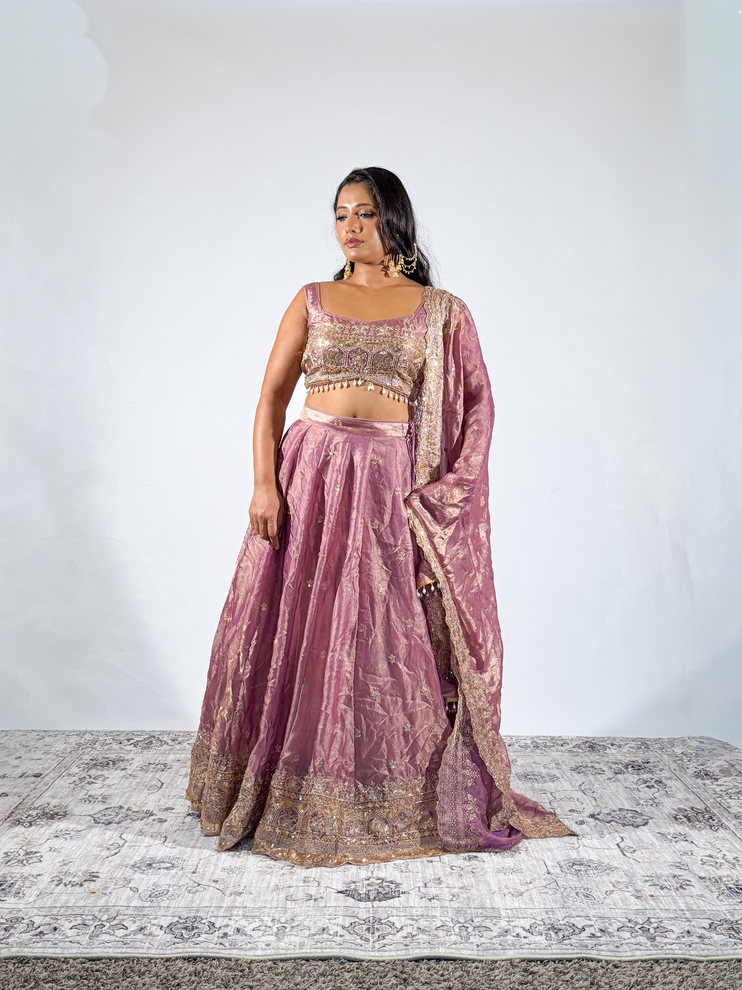 Dusty Rose Sitara Lehenga