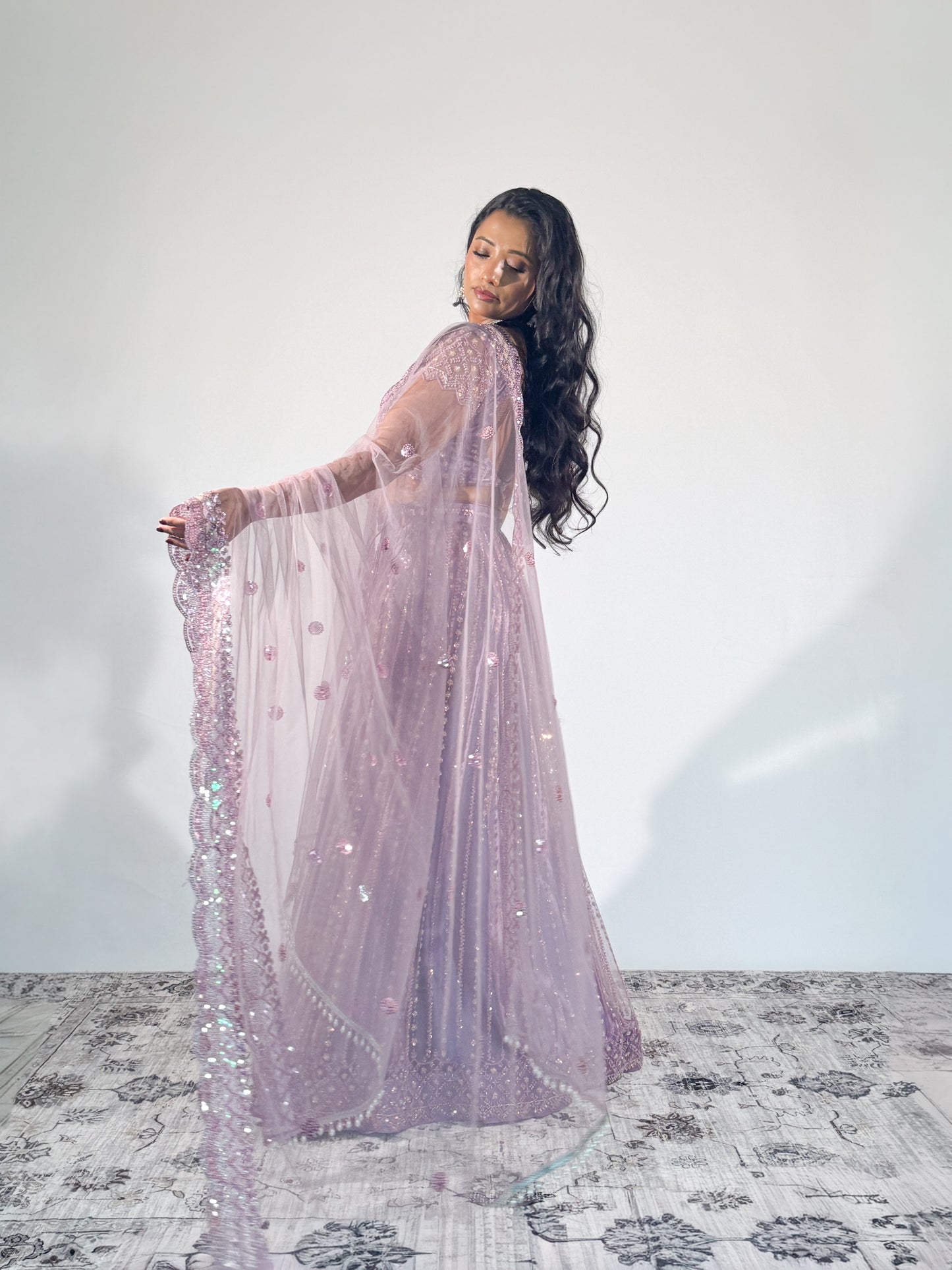 Lavender Apsara Lehenga