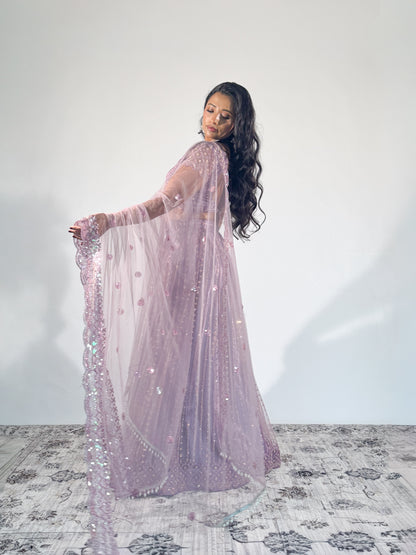 Lavender Apsara Lehenga