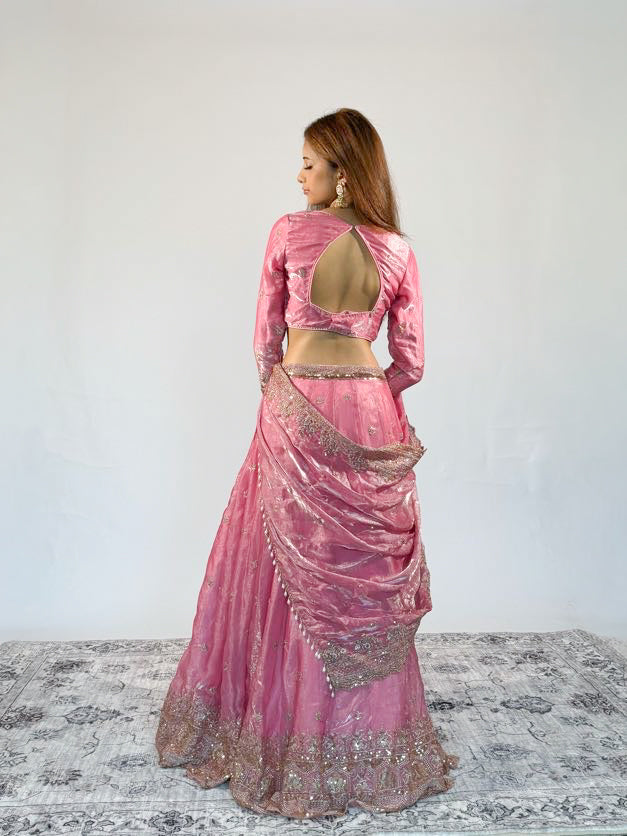 Rose Pink Sitara Lehenga