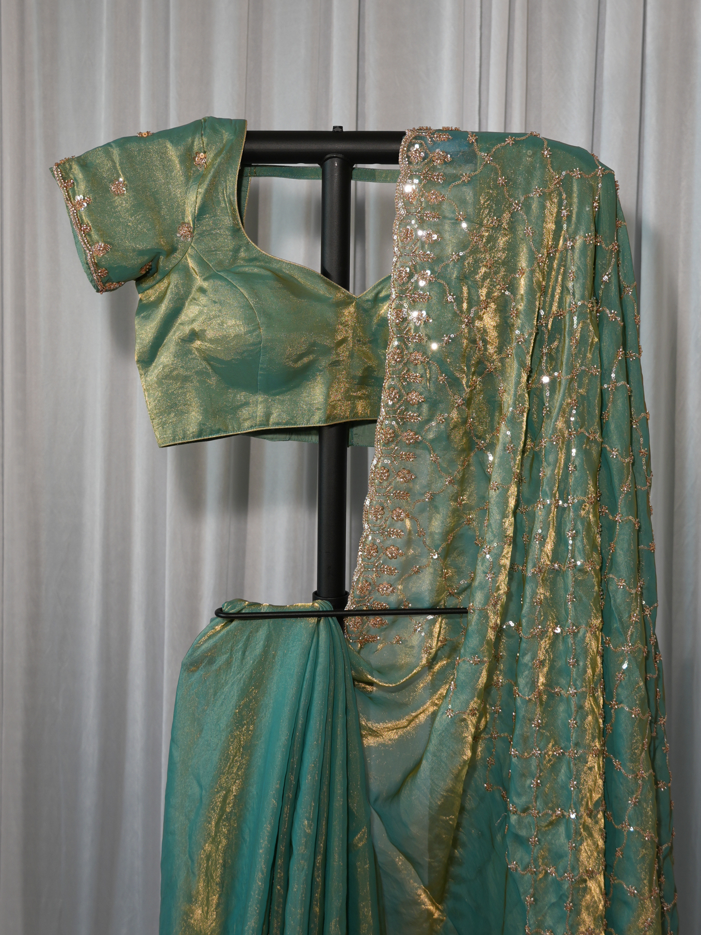 Sage Green Fendy Silk Saree