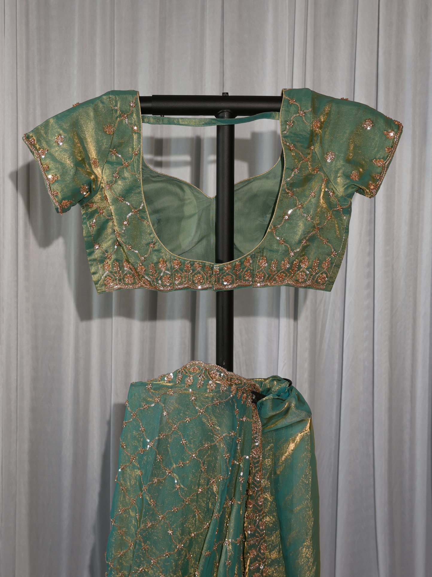 Sage Green Fendy Silk Saree
