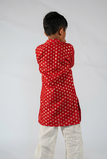 Red Traditional Kurta Set