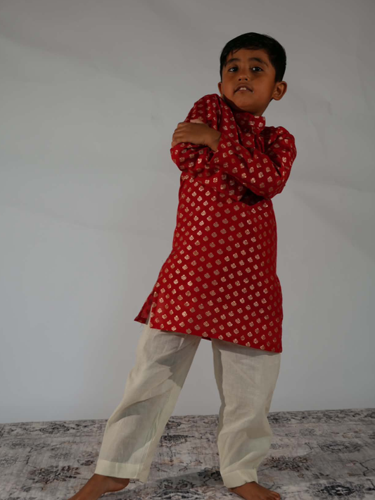 Red Traditional Kurta Set