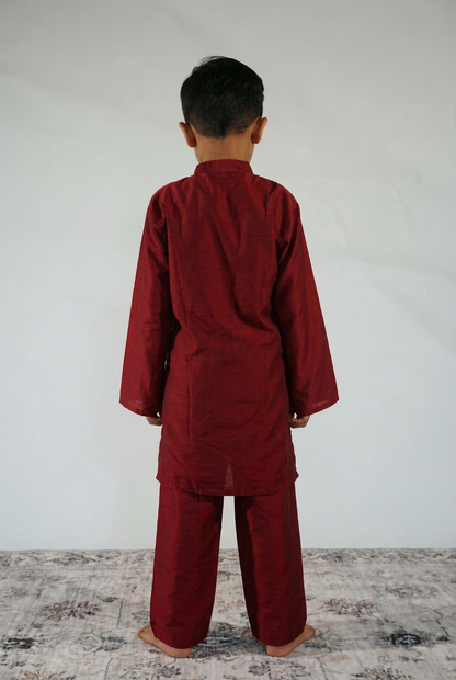 Maroon Handwork Kurta Set