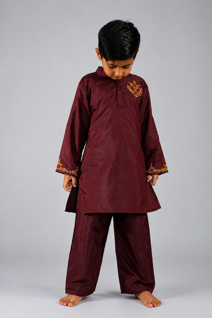 Deep Maroon Handwork Kurta Set