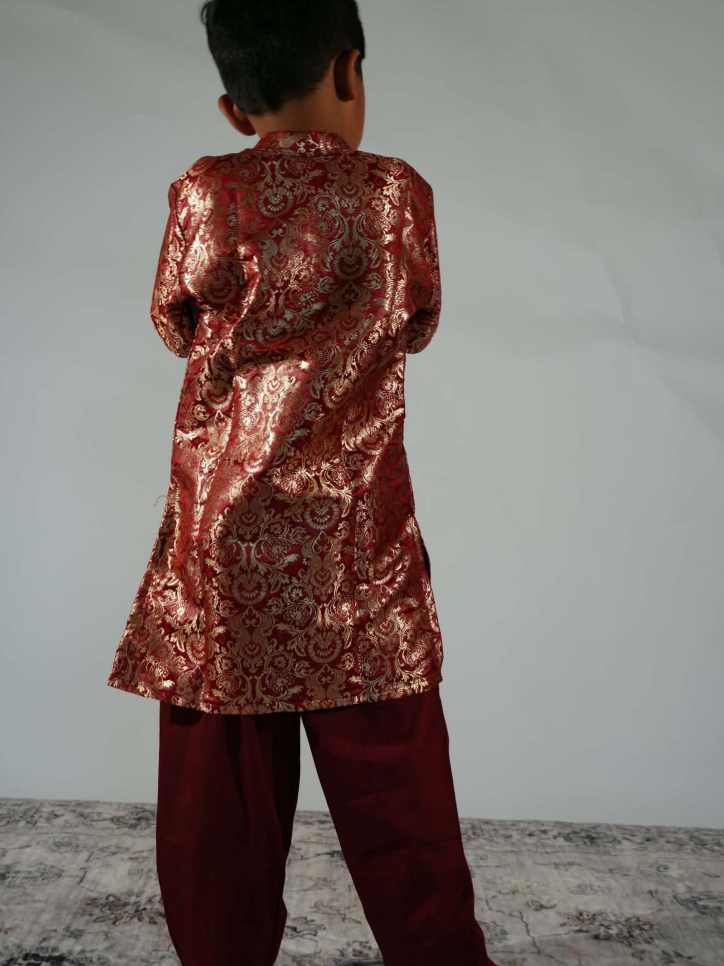 Maroon Banarasi Kurta Set
