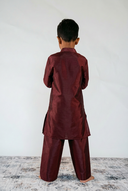 Deep Maroon Handwork Kurta Set