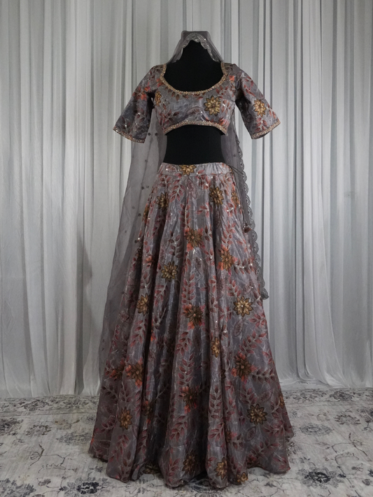 Smoky Bloom Lehenga