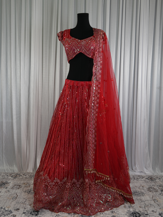 Crimson Spark Lehenga