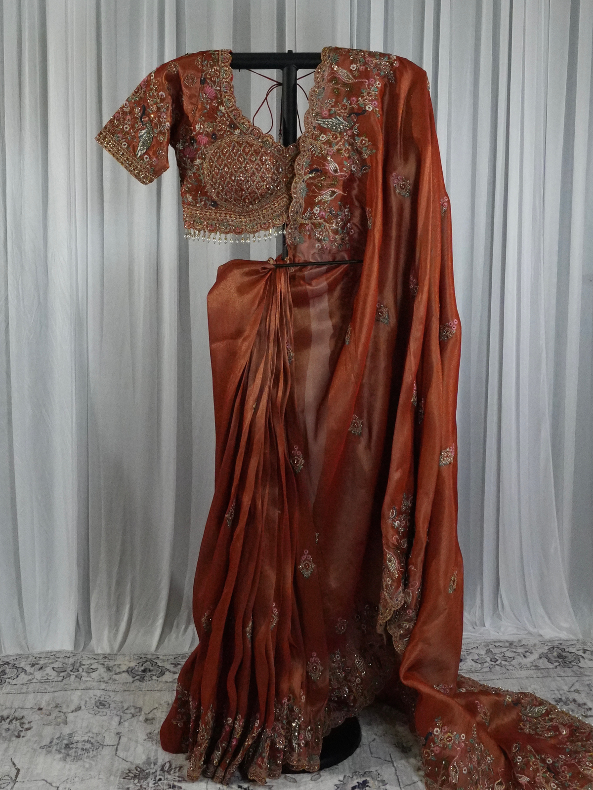 Rust Elegance Saree
