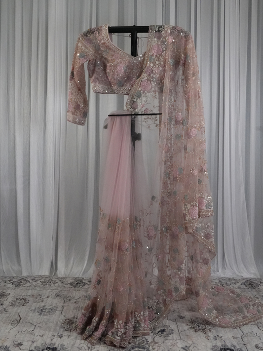 Rosé Bloom Saree